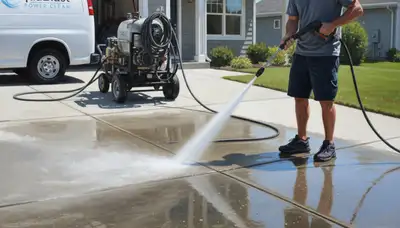 Concrete pressure cleaning in Peoria, IL for driveways, sidewalks, and patios