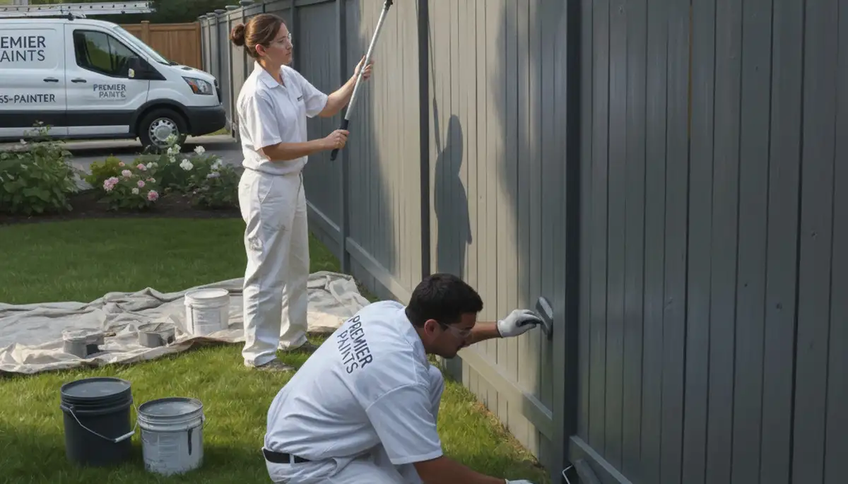 Peoria, IL fence painting by Peoria Paint Pros protecting wood and metal fences