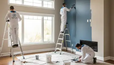 Interior house painting in Peoria, IL by Peoria Paint Pros for walls, ceilings, and trim