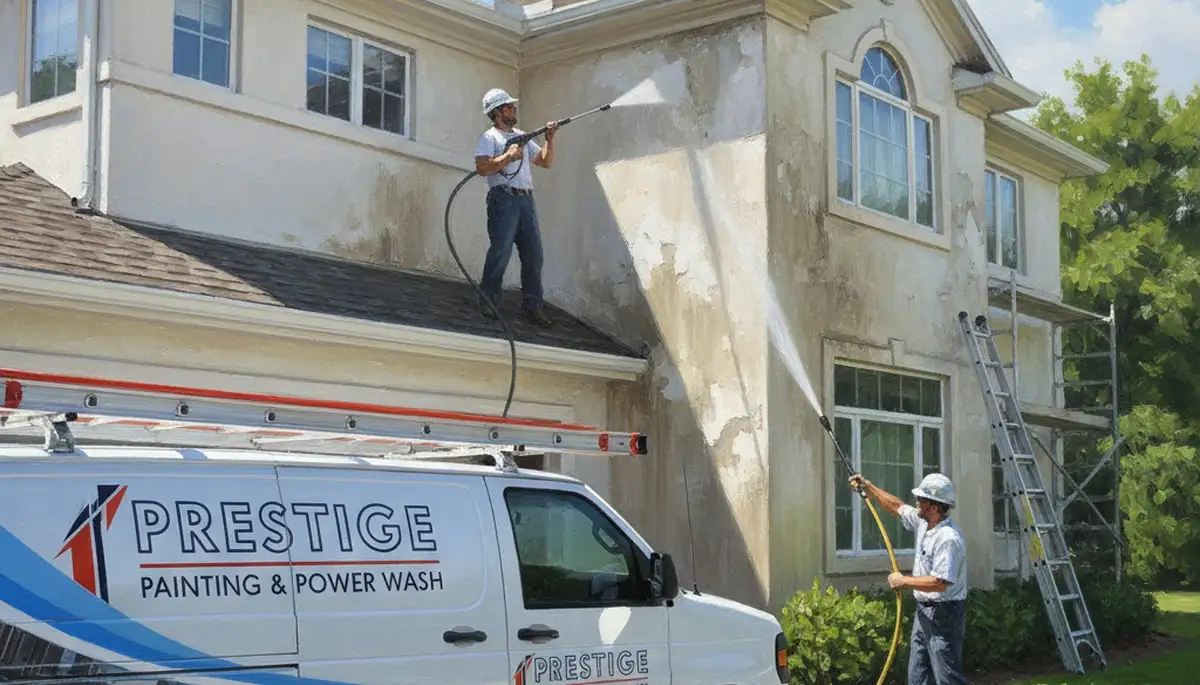 Pressure cleaning service in Peoria, IL for removing grime and mildew from home exteriors