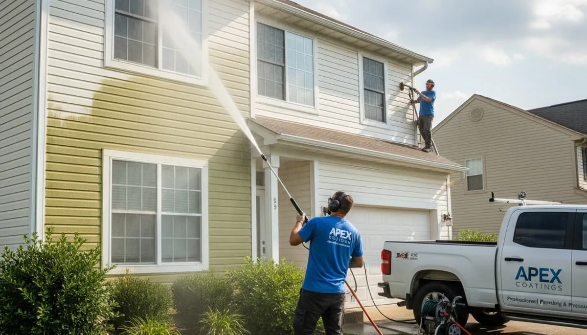 Vinyl siding pressure cleaning in Peoria, IL for a cleaner, brighter home exterior